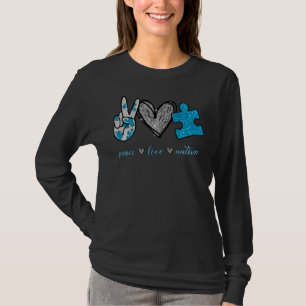 Peace Sign He Peace Liebe Puzzle Autismus Bewussts T-Shirt