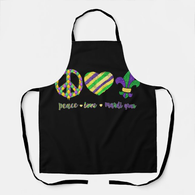 Peace Sign Heart Fleur De Lys Hippie Peace Liebe Schürze (Vorderseite)
