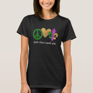 Peace Sign Heart Fleur De Lys Hippie Peace Liebe T-Shirt