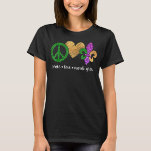 Peace Sign Heart Fleur De Lys Hippie Peace Liebe T-Shirt