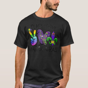 Peace Sign Heart Fleur De Lys Hippie Peace Liebe T-Shirt
