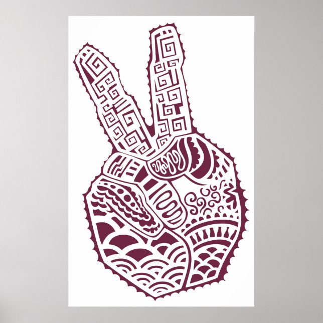 Peace Sign Henna That Hand Poster (Vorne)