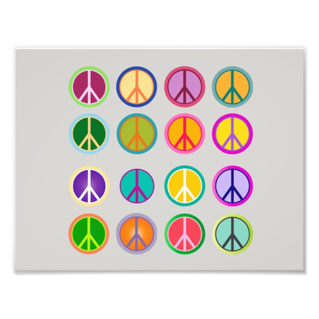 Peace Sign Hippie Popart, 70., 1970 Fotodruck (Vorne)