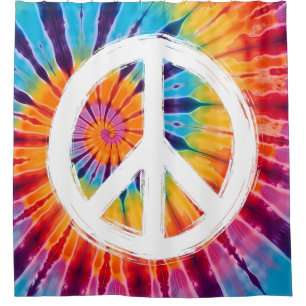 Peace Sign Krawatte-Dye Duschvorhang