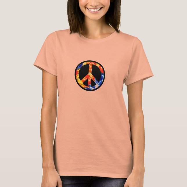 Peace Sign Krawatte-Dye T-Shirt (Vorderseite)