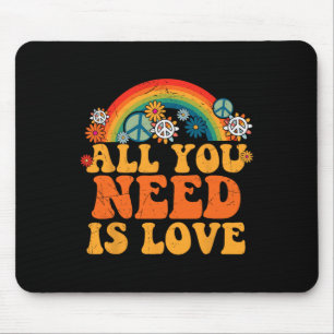 PEACE SIGN LIEBE 60er 70er Gefärbte Krawatte Hippi Mousepad