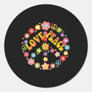 PEACE SIGN LIEBE 60er 70er Gefärbte Krawatte Hippi Runder Aufkleber