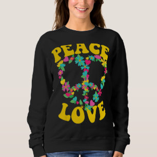 Peace Sign Liebe 60er 70er Gefärbte Krawatte Hippi Sweatshirt