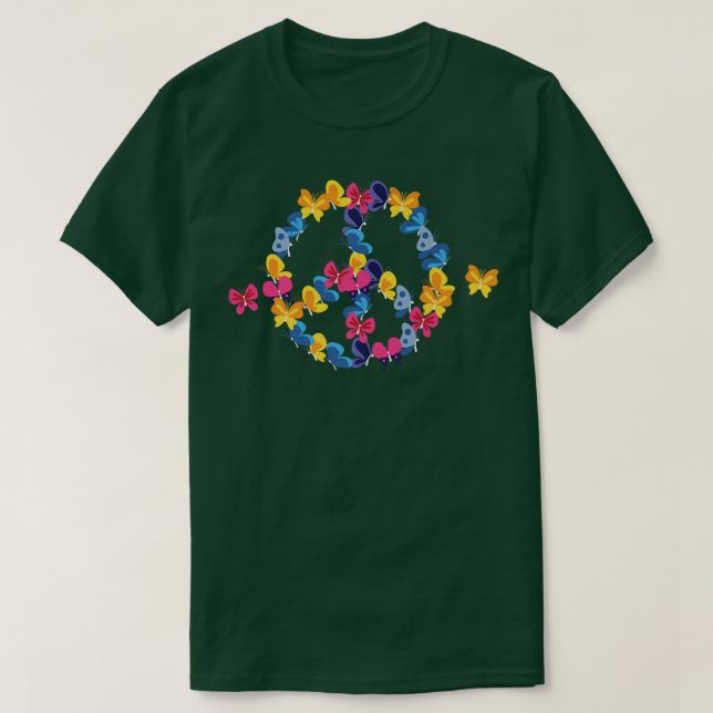 PEACE SIGN LIEBE 60er 70er Gefärbte Krawatte Hippi T-Shirt (Design vorne)