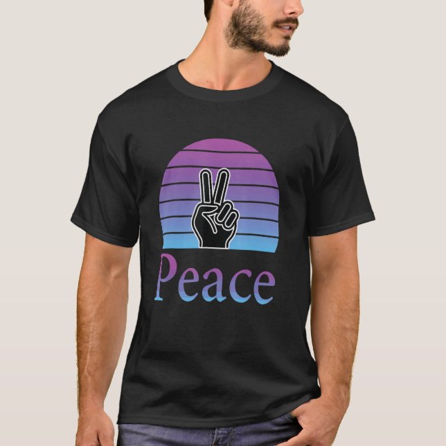 Peace Sign Liebe 60er 70er Gefärbte Krawatte Hippi T-Shirt (Vorderseite)