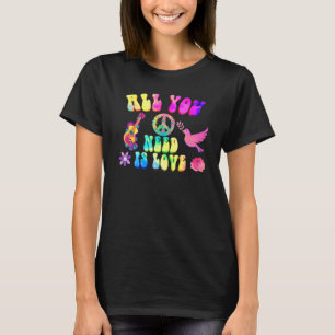PEACE SIGN LIEBE 60er 70er Gefärbte Krawatte Hippi T-Shirt