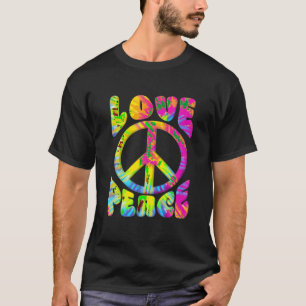 Peace Sign Liebe 60er 70er Gefärbte Krawatte Liebe T-Shirt