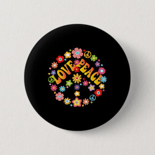 Peace Sign Liebe 60er 70er Groovy Hippie Kostümhal Button