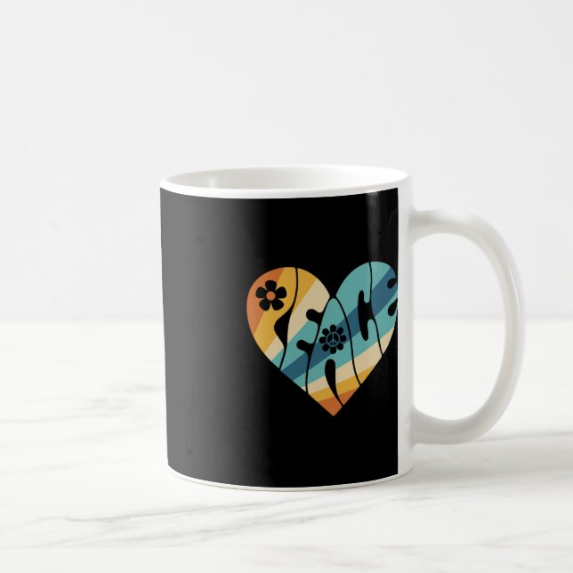 PEACE SIGN LIEBE 60er 70er Groovy Hippie Kostümhal Kaffeetasse (Rechts)