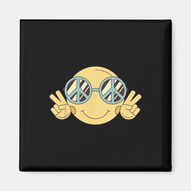 PEACE SIGN LIEBE 60er 70er Groovy Hippie Kostümhal Magnet (Vorne)