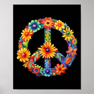 Peace Sign Liebe 60er 70er Groovy Hippie Kostümhal Poster