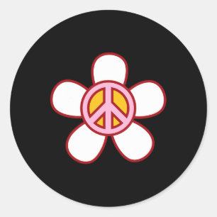 PEACE SIGN LIEBE 60er 70er Groovy Hippie Kostümhal Runder Aufkleber