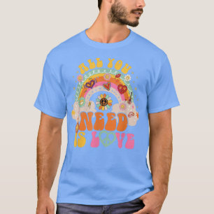 PEACE SIGN LIEBE 60er 70er Hippie Groovy Vibes Hal T-Shirt