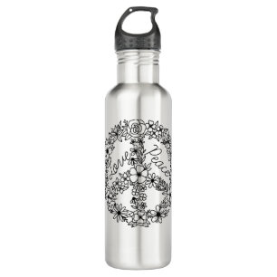 PEACE SIGN LIEBE 60er 70er Hippie Halloween Kostüm Edelstahlflasche