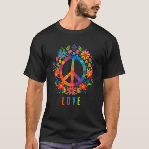 Peace Sign Liebe 60er 70er Kostüm Hippie Blume Gro T-Shirt
