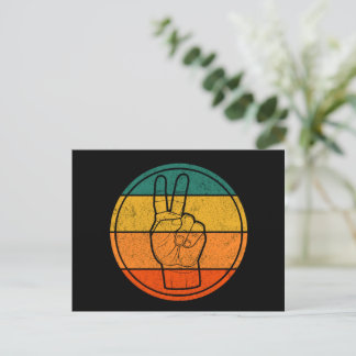 Peace Sign Liebe 60er 70er Tye Die Hippie Costume Postkarte