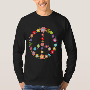 Peace Sign Liebe Blume 60er 70er Hippie Costume T-Shirt