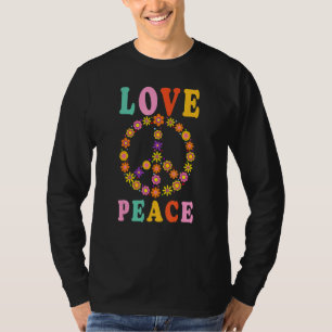 Peace Sign Liebe Blume Hippie Costume 60er 70er T-Shirt