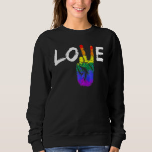 Peace Sign Liebe Regenbogenfarben Gay Pride Lesbia Sweatshirt