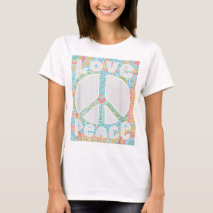 PEACE SIGN LIEBE T Shirt 60er 70er Gefärbte Krawat