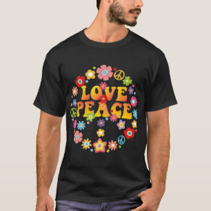 PEACE SIGN LOVE 60s 70s Tie Die Hippie Kostüm T-Shirt
