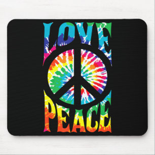 Peace Sign Love 60S 70S Tie Dye Hippie Kostüm Mousepad