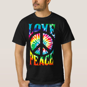 Peace Sign Love 60S 70S Tie Dye Hippie Kostüm T-Shirt