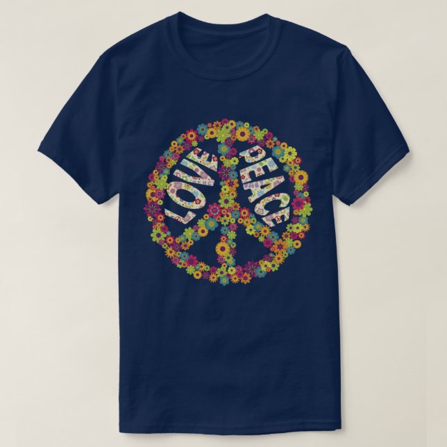 PEACE SIGN LOVE 960s 90s Shirt Tie Dye Groovy Hipp (Design vorne)
