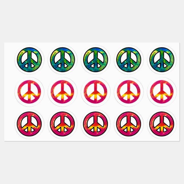 Peace Sign Multi Pack Etiketten (Blatt)
