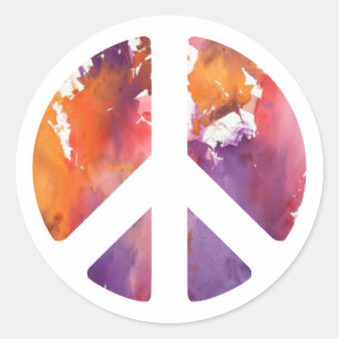 Peace Sign Pastel Runder Aufkleber
