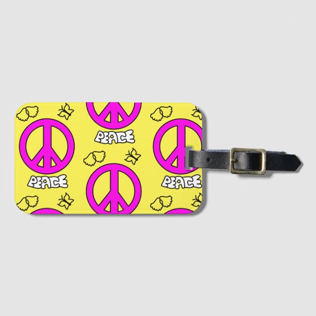 PEACE SIGN PATTERN, GEPÄCKANHÄNGER (Vorderseite (Horizontal))