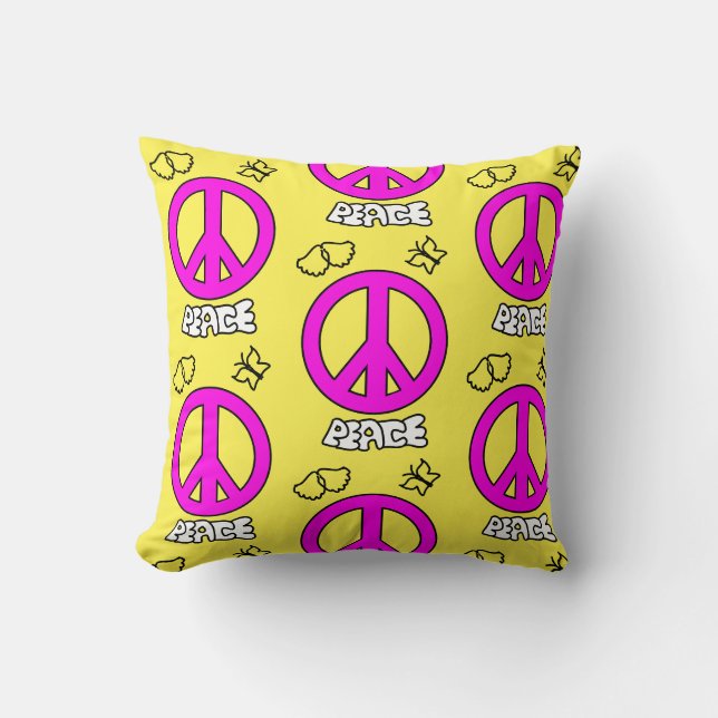 PEACE SIGN PATTERN, KISSEN (Vorderseite)