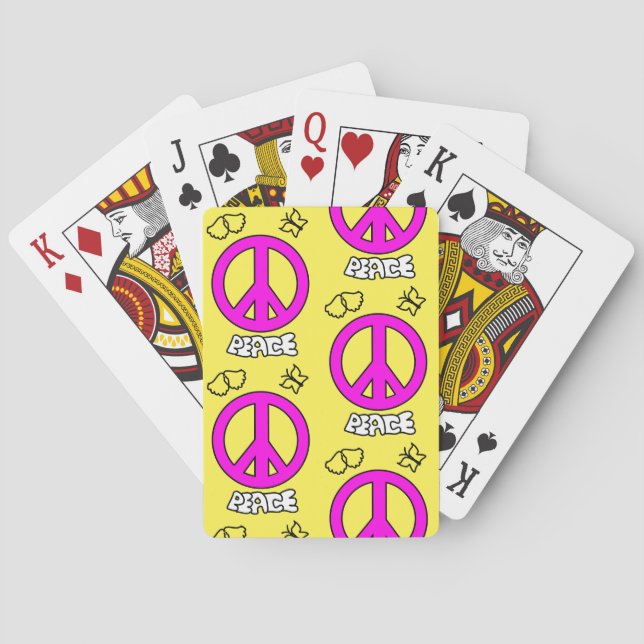 PEACE SIGN PATTERN, SPIELKARTEN (Rückseite)