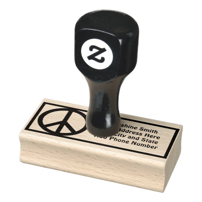 PEACE SIGN Personalisierbare Briefmarke Gummistempel (Stempel)