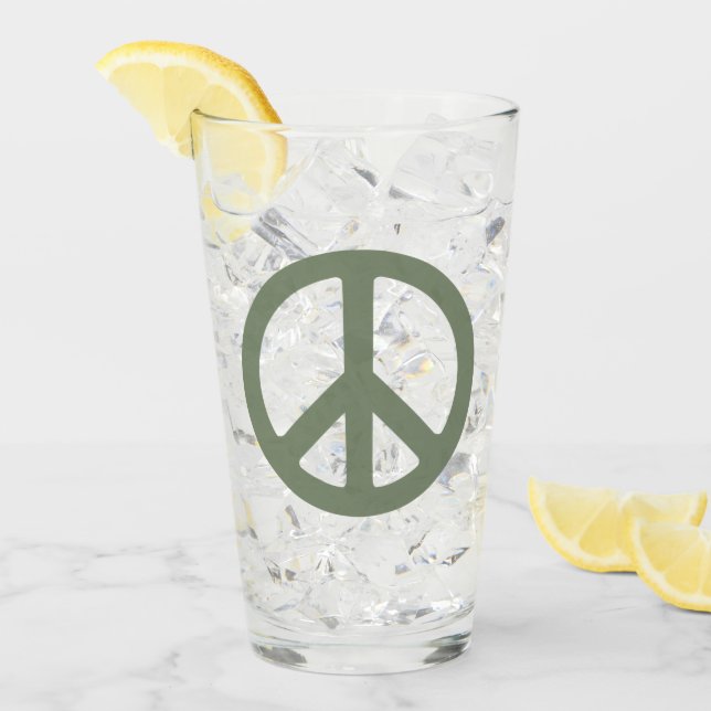 Peace Sign Pint Trinkglas Glas (Vorderseite Ice)
