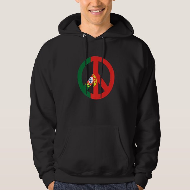 Peace Sign Portugal Flag Hoodie (Vorderseite)