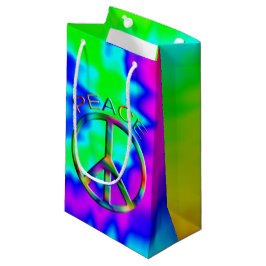 Peace Sign Rainbow Hippie Gift Bag Kleine Geschenktüte