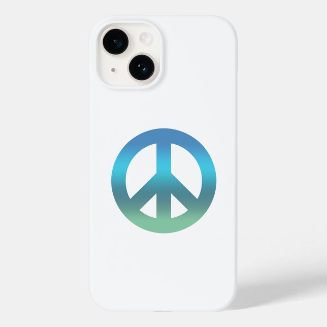Peace Sign Rainbow Ocean Blue Case-Mate iPhone 14 Hülle (Rückseite)