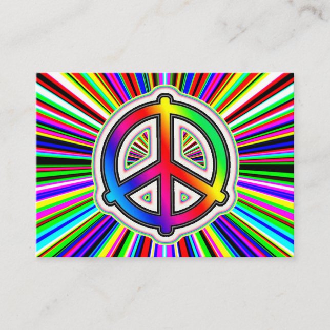Peace Sign - Rainbow Supernova Hintergrund Visitenkarte (Vorderseite)