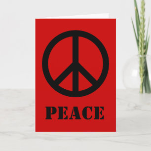 Peace Sign Red Grußkarte Karte