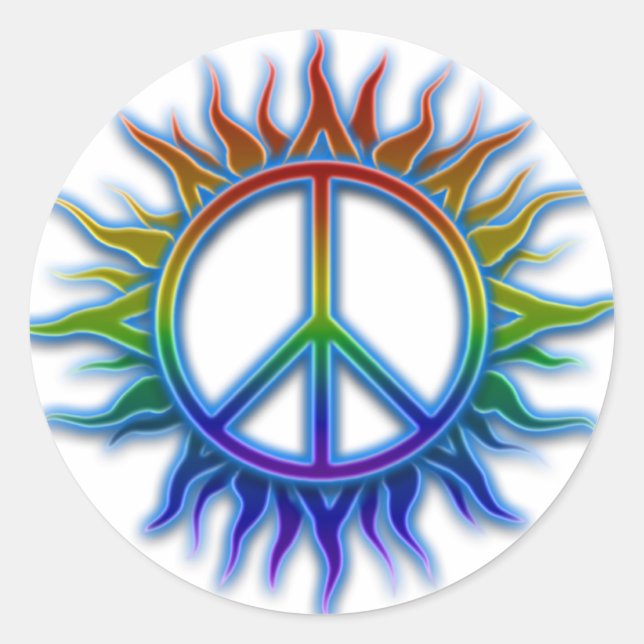 Peace Sign Sun Sticker (Vorderseite)