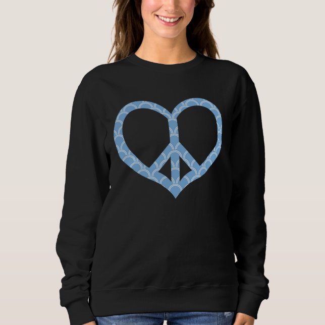 Peace Sign Symbol Heart Hippie 60s Freedom Retro W Sweatshirt (Vorderseite)