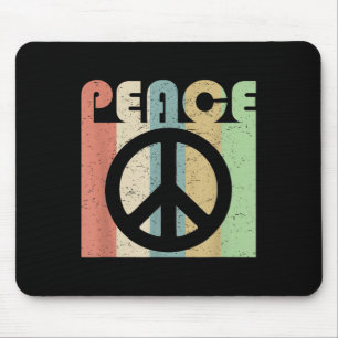 Peace Sign Symbol Inspirierend Zitat Retro Vintag  Mousepad