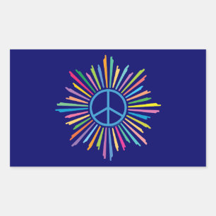 Peace Sign Symbol Rechteckiger Aufkleber