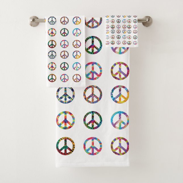 Peace Sign Symbol Regenbogen Farbe Bad Set (Insitu)